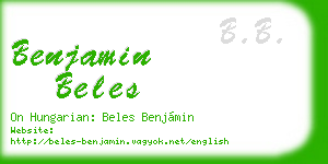benjamin beles business card
